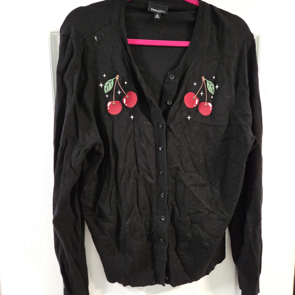 NWOT Torrid Retro Chic Cherry Embroidered Cardigan- Size 2x - Picture 4 of 11